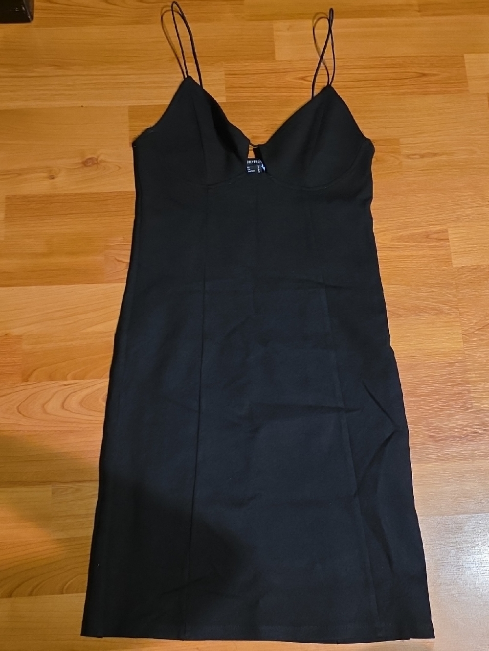 Forever 21 Black Spaghetti-Strap Slip Dress